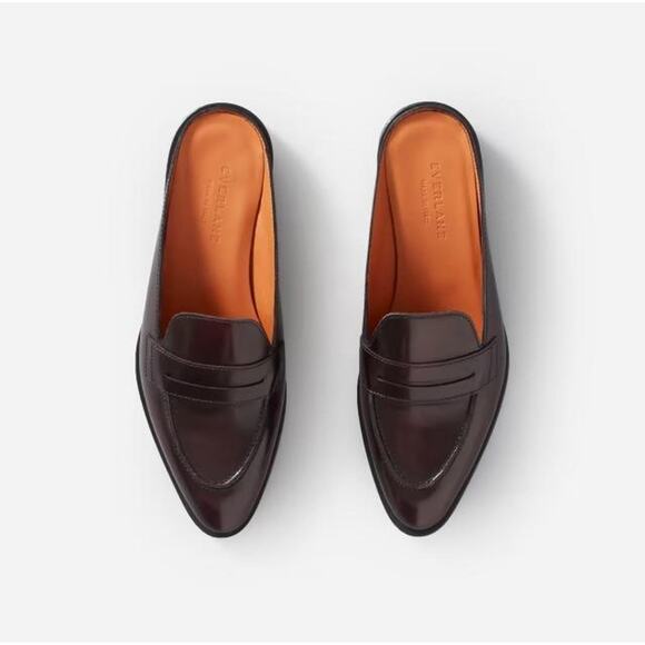 Everlane The Modern Penny Loafer Mule Size 9.5 Oxblood Burgundy Leather Preppy - Picture 3 of 7